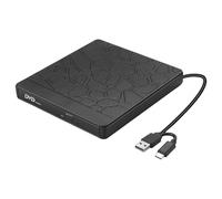 Nucelit Disc Drive External Optical Disk Drive with USB C Compatibility and Builts in Data Transfer Hubs for Professional Portable Disc Burners with Card Slots