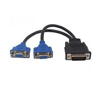 Nucelit DMS-59 Pin to VGA Y Splitter Video Card Adapter Cable for Monitor Projector Computer Good Compatibility Adapter Cable Male Female