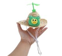 Nucelit Dog Bucket Hat for Pet Sun Protective Cats Sun Hat Handwoven Straw Cap with Bamboo-Dragonfly for Small Female Male Hats for Small Animals Cats Dogs