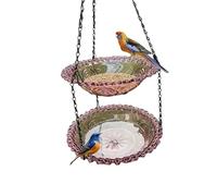Nucelit Double Layer Hanging Bird Bath with Stable Design for Garden Wildlife Enjoyment Bird Bath with S Hook