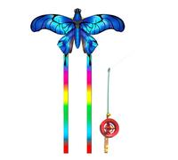 Nucelit Dynamic Kites 3D Fishing Rod Line Small Easy Flying Toy Long Tail Popular Beach Activity Parent-Kids Favor Dynamic Wing for Kids