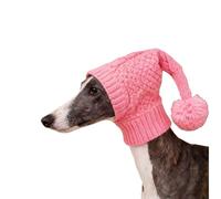 Nucelit Elastic Pet Cap for Cold Weather, Knitted Hat with Pompon, Ear and Neck Protector Winter Ear and Neck Warmer for Pets