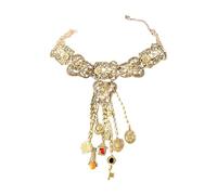 Nucelit Elegant Hollow-Out Chain Jewelry Necklace for Everyday Handcrafted Openwork Choker Vintage Alloy Necklace Fashion Accessory