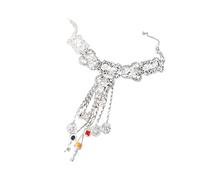 Nucelit Elegant Hollow-Out Chain Jewelry Necklace for Everyday Handcrafted Openwork Choker Vintage Alloy Necklace Fashion Accessory