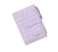 Nucelit Fashion Zippered Wallet Multiple Card Holders Quilted Stitching Design Compact Size PU Leather Accessory Quilted Wallet