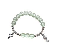 Nucelit Glass Crystal Bracelets for Fashionable Prayer Pendants Cross Bracelets Elastics Bangles Present Glass Religious