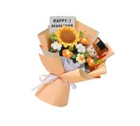 Nucelit Hand Knitted Graduation Bouquets Sturdy Yarn Flowers Blossomy Decors for Home Decors and Gifts 25x35cm Crochet Graduation Bouquets