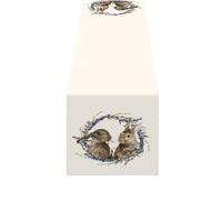 Nucelit Happy Easter Eggs Lovely Rabbits Table Runner Holiday Party Decoration Dining Table Runners for Wedding Decorations Easter Runner