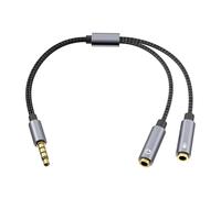 Nucelit Headsets Mic Splitter Headsets Splitter Cable Microphones Stereo Earphones Port Cable Connect Expand Capabilities Female