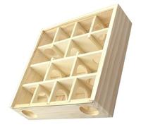 Nucelit Interactively Small Pet Mazes Wooden Cage with 360 Views Acrylic Lid Multiple Levels Paths Anxieties Relief Toy Natural Pinewoods Small Pet Habitat
