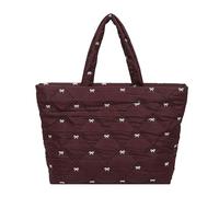 Nucelit Lightweight Puffer Tote with Zipper, Quilted Shoulder Bag for Travel, Work, Shopping Women ' s Puffer Toted Bag