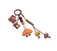 Nucelit Lovely Hamburger Cookie Keychain Bag Charm Innovation Food Toy Addition for Pack Purse Present Birthday Present Keyholder Toy