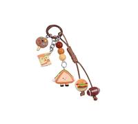 Nucelit Lovely Hamburger Cookie Keychain Bag Charm Innovation Food Toy Addition for Pack Purse Present Birthday Present Keyholder Toy