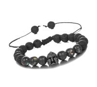 Nucelit Medieval Themed Helmets Natural Stone Beads Trendy Gothic Wrist Jewelry Suitable for Fashion Men Medieval Cosplay Accessories