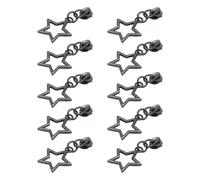 Nucelit Metal Zipper Sliders for Jackets Luggage Purses Bags Metal Sliders for Zippers 10Pcs Star Pulls for Nylon Coil Zippers Zipper Pull Tabs Replacement