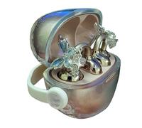 Nucelit Permanent Alloy Crystal Butterfly Ear Clip for Headphones Not Slip Thin Fashion Deck Earphone Charm Clip