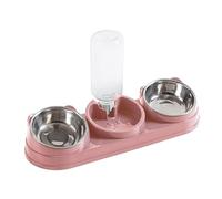 Nucelit Pet Double Bowl Feeder with Water Dispenser for Dog Cats Feeding Watering Bowl Treats Dry Food Pet Home Dishware Cats Dog Double Feeder