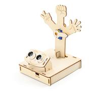 Nucelit Programmable Wooden Assembly Project with Rock Paper Scissors Game Motion and Motorized Hand Action for Teens and Adults Motion Desktop Play Casual Group Use