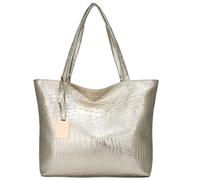 Nucelit PU Leather Bag Large Capacity Shopping Bag Casual Big Shoulder Sparkly Metallic Pattern Handbag Large Capacity