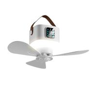 Nucelit Rechargeable 7200 / 3600mAh Battery Ceiling Fan LED Light Remote Controls 4 Speeds Portable Camping Fan Hanging Desk Mount Mosquitoes Repellents Silents Remote Controls Ceiling for Tent