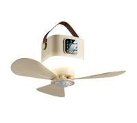 Nucelit Rechargeable 7200 / 3600mAh Battery Ceiling Fan LED Light Remote Controls 4 Speeds Portable Camping Fan Hanging Desk Mount Mosquitoes Repellents Silents Remote Controls Ceiling for Tent