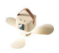 Nucelit Rechargeable 7200 / 3600mAh Battery Ceiling Fan LED Light Remote Controls 4 Speeds Portable Camping Fan Hanging Desk Mount Mosquitoes Repellents Silents Remote Controls Ceiling for Tent