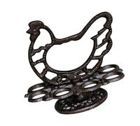 Nucelit Rooster Eggs Tray Craft of Cast Iron for Stable Eggs Storage and Home Styling Unique Kitchen Accessory