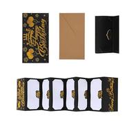 Nucelit Sturdy Folded Money Card Crafted From Black Gold Glittering Paper Suitable for Various Event Including Birthday Parties Black Gold