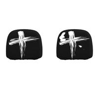 Nucelit Stylish Skull Print Headrest Covers Halloween Decoration Removable Interior Accessories Black Skull Pillow