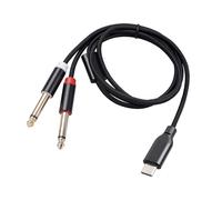 Nucelit Type C to 6.35mm Y Cord USB C to 6.35mm 1 / 4inch TRS Cable for Mixers Strong Pull Resistance Wire Professional Studio Gear