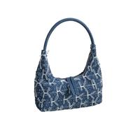 Nucelit Vintage Denims Small Underarm Bag Korean Sweet Lace Bowknot Shoulder Bag Zippered Handbag Jeans Armpit Purse Denims Small Shoulder