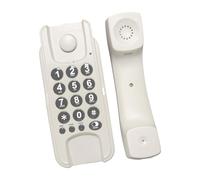 Nucelit Wall Mountable Corded Telephone for Home Bathroom Safe Small Extension Phone Space Saving Wall Phone Mounted Telephone Corded Landline Desk Hotel Room Communication Device