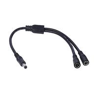 Nucelit Y Splitter Cable 1 Male to 2 Female Power Extension Adapter Cable 5.5x2.1mm / 5.5x2.5mm for CCTV Cameras Routers DVR