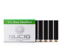 NUCIG® 5 x BLACK NUCIG 0MG Menthol Refill cartomiser Filter | ***VG Premium | for e shisha e hookah e cigarette electronic cigarette ego (BLACK) | Nicotine Free | Tobacco Free