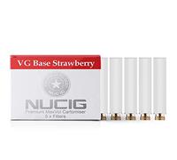 NUCIG 5 x WHITE Strawberry Refill cartomiser Filter | ***VG Premium | for e shisha e hookah e cigarette electronic cigarette ego | Nicotine Free | Tobacco Free (WHITE)