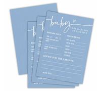 Nuckxy Minimalism Blue Baby Shower Game Cards, Advice & Predictions, Game Cards for Baby Announcement, Advice for The Parents, Funny Gender Reveal Party Favor,Party Game & Activities(30 Pcs) - A01