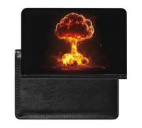 Nuclear Bomb Blast Mushroom Cloud Passport Holder Cover Wallet Travel Leather Passport Case for Women Men