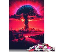 Nuclear Bomb Illustration Puzzles 500 Pieces Wooden Puzzles Puzzle Adult Jigsaw Puzzle for Home Decoration 500pcs (52x38cm)
