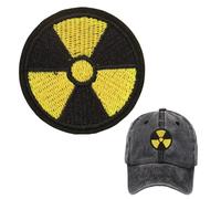 Nuclear Embroidered Patch - Sew or Iron on Embroidery Patch Nuclear Hazardous Sign, Easy Clean Embroidered Patch for Clothes, Backpacks, Hats, Shirt, DIY Fabric.