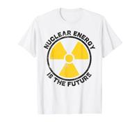 Nuclear Energy is the Future Radiation Warning Round Symbol Value Graphic T-Shirt, Men, White, XL