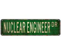 NUCLEAR ENGINEER DR Vintage Tin Signs Art Plaque Aluminum for Bedroom Kitchen Garden Wall Bar Club Coffee Hanging Home Decor 4x16 Inch