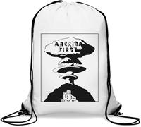 Nuclear Explosion America First Gym Sack Casual Drawstring Bag White