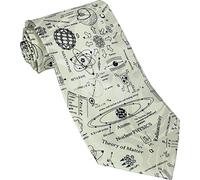 Nuclear Physics Novelty Tie with Science Themed Physics Calculations & Equipment for Men, Teacher Gift with Cream Background
