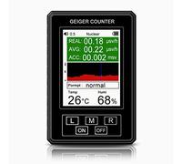 Nuclear Radiation Detector Professional Geiger Counter for Rapid Response in High Danger Environments Temperature Humidity Detection (Black)
