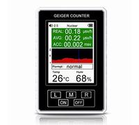 Nuclear Radiation Detector Professional Geiger Counter Temperature Humidity Detection Suitable for Family and (White)