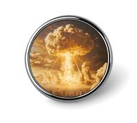 Nuclear Radiation Round Badge Pin Memorial Jewelry Gifts Metal Brooch Button for Clothing Accessory