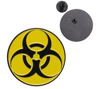 Nuclear Radiation Symbol Pin Badge Yellow Radioactive Brooch Biohazard Lapel Bag Jacket Gift Warning Sign Hazard Jewellery Accessory Atomic Isotope Reactor Science Lab