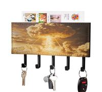 Nuclear Radiation Trendy Key Holder for Wall Organizer Decorative Key Rack with 5 Hooks for Entryway Bathroom Office