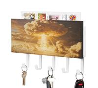 Nuclear Radiation Trendy Key Holder for Wall Organizer Decorative Key Rack with 5 Hooks for Entryway Bathroom Office