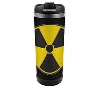 Nuclear Radiation Warning Sign 12oz Coffee Cup Travel Mug Stainless Steel Double Walled Insulated Tumbler with Lid